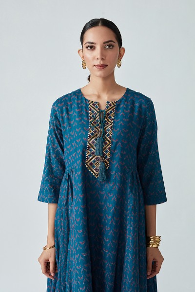 Monarch handloom Ikat kurta set